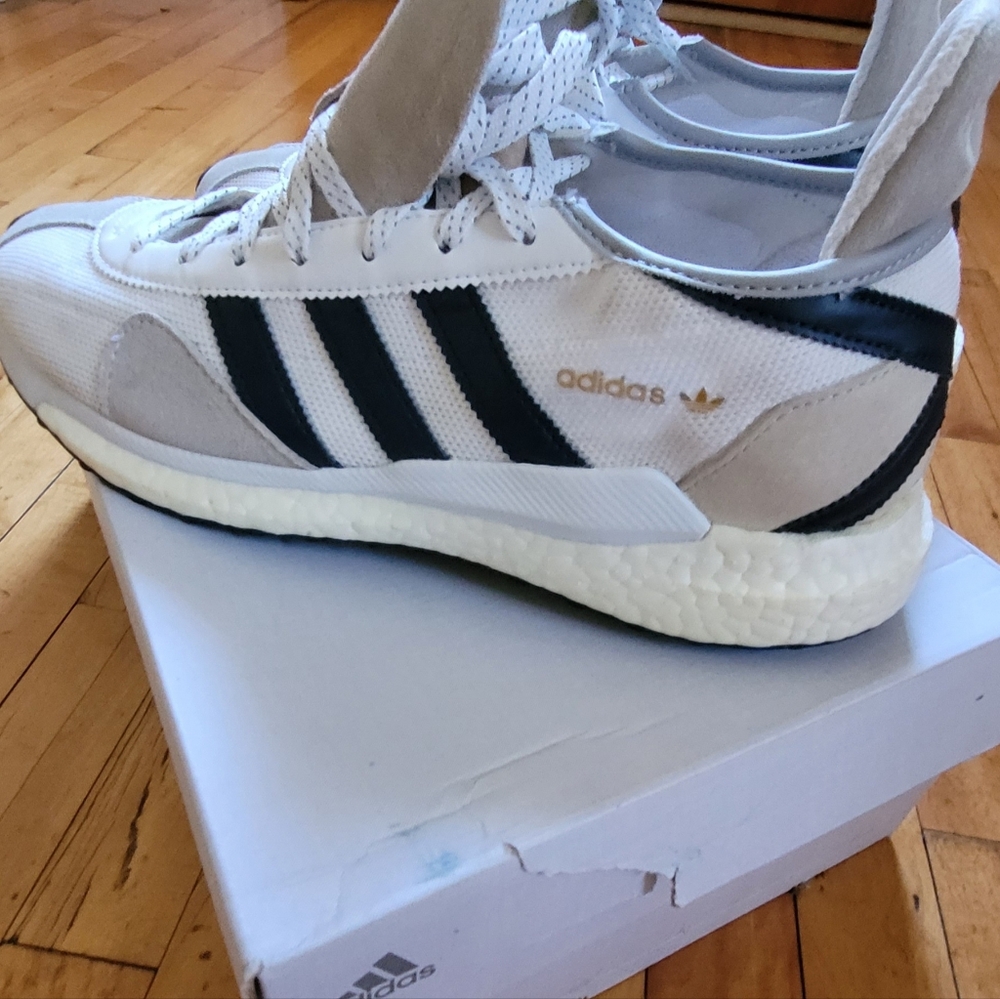 Adidas White and Black Running Shoes